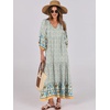 image:imageANRABESS Womens Boho Floral 34 Puff Sleeve Maxi DressBlue Floral