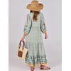 image:imageANRABESS Womens Boho Floral 34 Puff Sleeve Maxi DressBlue Floral