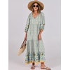 image:imageANRABESS Womens Boho Floral 34 Puff Sleeve Maxi DressBlue Floral