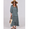 image:imageANRABESS Womens Boho Floral 34 Puff Sleeve Maxi DressDark Green