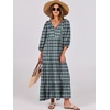 image:imageANRABESS Womens Boho Floral 34 Puff Sleeve Maxi DressDark Green