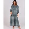 image:imageANRABESS Womens Boho Floral 34 Puff Sleeve Maxi DressDark Green