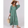 image:imageANRABESS Womens Boho Floral 34 Puff Sleeve Maxi DressGreen