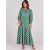 image:imageANRABESS Womens Boho Floral 34 Puff Sleeve Maxi DressGreen