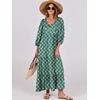 image:imageANRABESS Womens Boho Floral 34 Puff Sleeve Maxi DressGreen