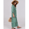 image:imageANRABESS Womens Boho Floral 34 Puff Sleeve Maxi DressGreen