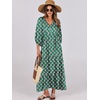 image:imageANRABESS Womens Boho Floral 34 Puff Sleeve Maxi DressGreen