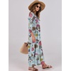 image:imageANRABESS Womens Boho Floral 34 Puff Sleeve Maxi DressGreen Floral