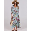 image:imageANRABESS Womens Boho Floral 34 Puff Sleeve Maxi DressGreen Floral