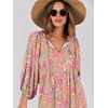 image:imageANRABESS Womens Boho Floral 34 Puff Sleeve Maxi DressGreygreen Pink Floral