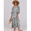 image:imageANRABESS Womens Boho Floral 34 Puff Sleeve Maxi DressLeopard Print