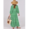 image:imageANRABESS Womens Boho Floral 34 Puff Sleeve Maxi DressLight Green
