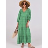 image:imageANRABESS Womens Boho Floral 34 Puff Sleeve Maxi DressLight Green