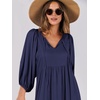 image:imageANRABESS Womens Boho Floral 34 Puff Sleeve Maxi DressNavy Blue