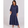 image:imageANRABESS Womens Boho Floral 34 Puff Sleeve Maxi DressNavy Blue