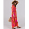 image:imageANRABESS Womens Boho Floral 34 Puff Sleeve Maxi DressOrange Rose Floral