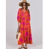 image:imageANRABESS Womens Boho Floral 34 Puff Sleeve Maxi DressOrange Rose Floral
