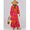 image:imageANRABESS Womens Boho Floral 34 Puff Sleeve Maxi DressOrange Rose Floral