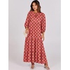 image:imageANRABESS Womens Boho Floral 34 Puff Sleeve Maxi DressPink