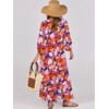 image:imageANRABESS Womens Boho Floral 34 Puff Sleeve Maxi DressPrint Floral Butterfly