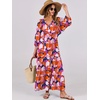 image:imageANRABESS Womens Boho Floral 34 Puff Sleeve Maxi DressPrint Floral Butterfly