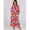 image:imageANRABESS Womens Boho Floral 34 Puff Sleeve Maxi DressPrint Floral Butterfly