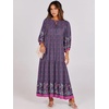 image:imageANRABESS Womens Boho Floral 34 Puff Sleeve Maxi DressPurple Floral