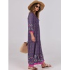 image:imageANRABESS Womens Boho Floral 34 Puff Sleeve Maxi DressPurple Floral