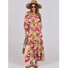 image:imageANRABESS Womens Boho Floral 34 Puff Sleeve Maxi DressPurple Orange Floral
