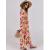 image:imageANRABESS Womens Boho Floral 34 Puff Sleeve Maxi DressPurple Orange Floral