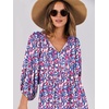 image:imageANRABESS Womens Boho Floral 34 Puff Sleeve Maxi DressPurple Pink Floral