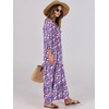 image:imageANRABESS Womens Boho Floral 34 Puff Sleeve Maxi DressPurple Pink Floral