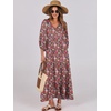 image:imageANRABESS Womens Boho Floral 34 Puff Sleeve Maxi DressRed