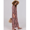 image:imageANRABESS Womens Boho Floral 34 Puff Sleeve Maxi DressRed