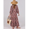 image:imageANRABESS Womens Boho Floral 34 Puff Sleeve Maxi DressRed