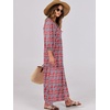 image:imageANRABESS Womens Boho Floral 34 Puff Sleeve Maxi DressRed Blue