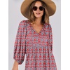 image:imageANRABESS Womens Boho Floral 34 Puff Sleeve Maxi DressRed Blue