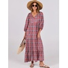 image:imageANRABESS Womens Boho Floral 34 Puff Sleeve Maxi DressRed Blue
