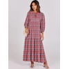 image:imageANRABESS Womens Boho Floral 34 Puff Sleeve Maxi DressRed Blue