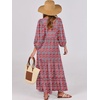 image:imageANRABESS Womens Boho Floral 34 Puff Sleeve Maxi DressRed Blue
