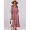 image:imageANRABESS Womens Boho Floral 34 Puff Sleeve Maxi DressRed Blue