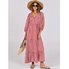 image:imageANRABESS Womens Boho Floral 34 Puff Sleeve Maxi DressRed Floral