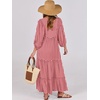image:imageANRABESS Womens Boho Floral 34 Puff Sleeve Maxi DressRed Floral