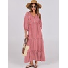 image:imageANRABESS Womens Boho Floral 34 Puff Sleeve Maxi DressRed Floral