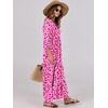 image:imageANRABESS Womens Boho Floral 34 Puff Sleeve Maxi DressRose Red Floral