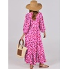 image:imageANRABESS Womens Boho Floral 34 Puff Sleeve Maxi DressRose Red Floral
