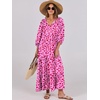 image:imageANRABESS Womens Boho Floral 34 Puff Sleeve Maxi DressRose Red Floral