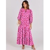 image:imageANRABESS Womens Boho Floral 34 Puff Sleeve Maxi DressRose Red Floral