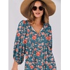 image:imageANRABESS Womens Boho Floral 34 Puff Sleeve Maxi DressTeal Red Floral