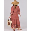 image:imageANRABESS Womens Boho Floral 34 Puff Sleeve Maxi DressWine Red